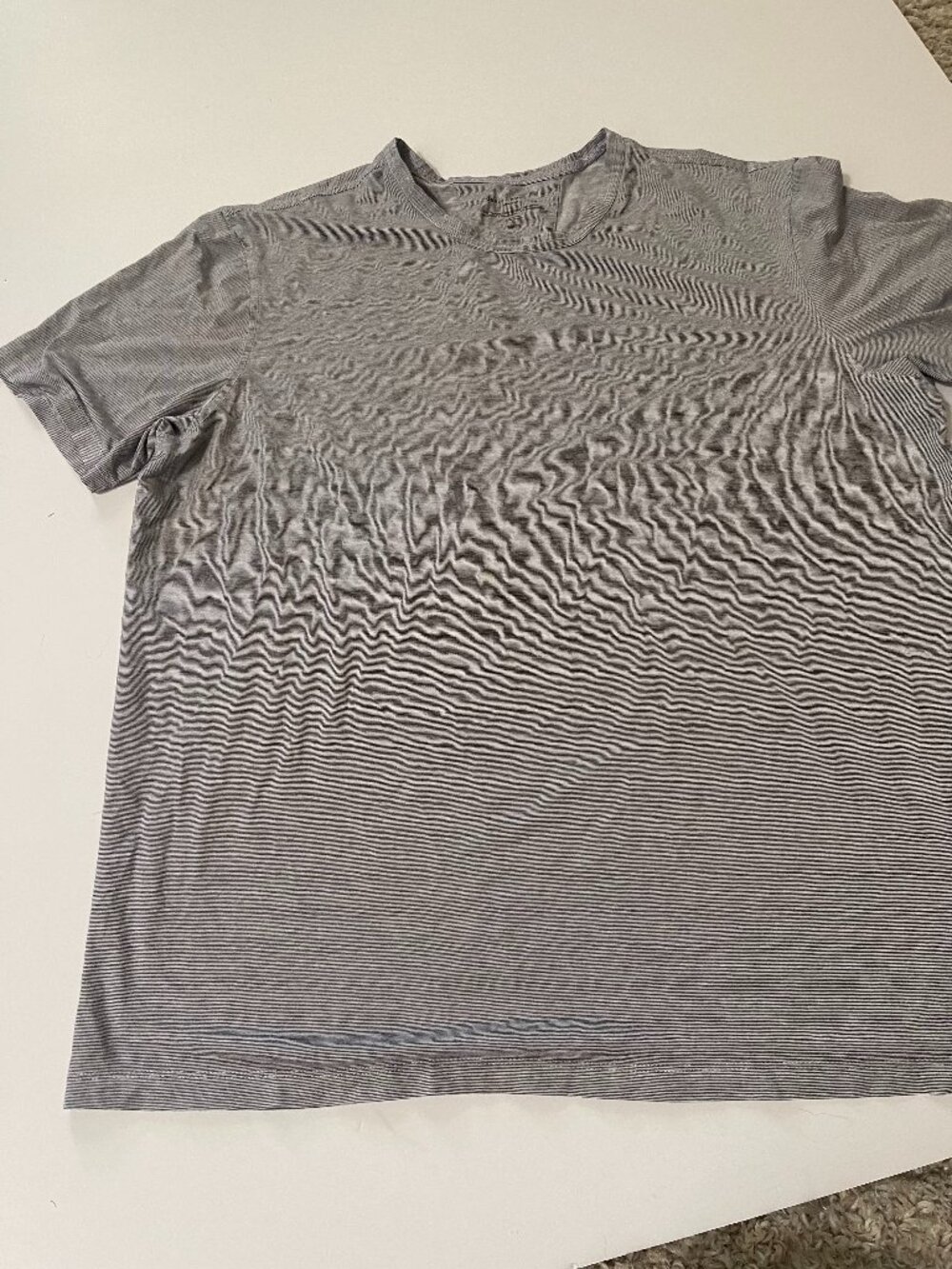 Daniel Buchler Gray Stripe Modal Blend Lounge Tee XL